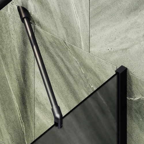 Шторка на ванну Maybah Glass MGV-85-6ш 500x1400 в широком профиле Черный стекло графитовое матовое
