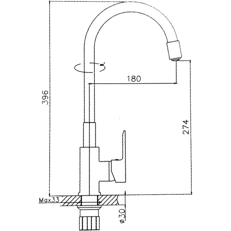 Смеситель для кухни Haiba HB70113-8 Белый Хром