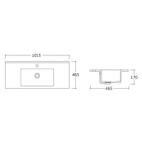 Раковина Vincea 100 VBS-13100 Белая фарфор полувстраиваемая