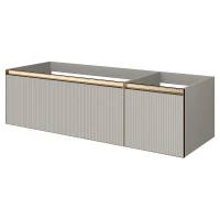 Тумба под раковину Boheme Armadi Art Quatro 2 140 790-M2-140-CM-RIB-MG подвесная цвет Кашемир профиль Золото матовое