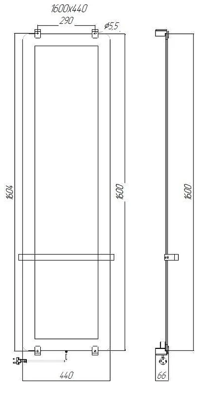 Электрический полотенцесушитель Allen Brau Infinity 160x44 00325640 цвет Черный