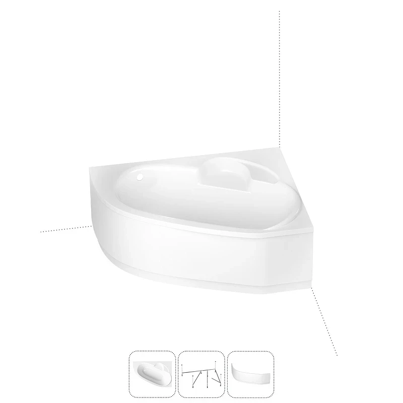 Акриловая ванна Lavinia Boho Bell Pro 160х105 R S2-3702160R цвет Белый глянцевый с каркасом и панелью
