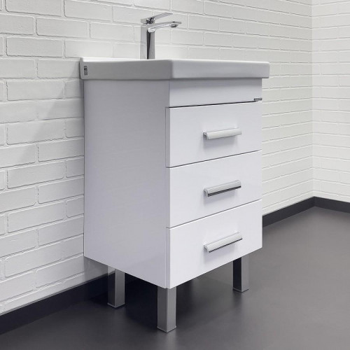 Тумба с раковиной Comforty Никосия 50Н 00-00018023 Белый глянец