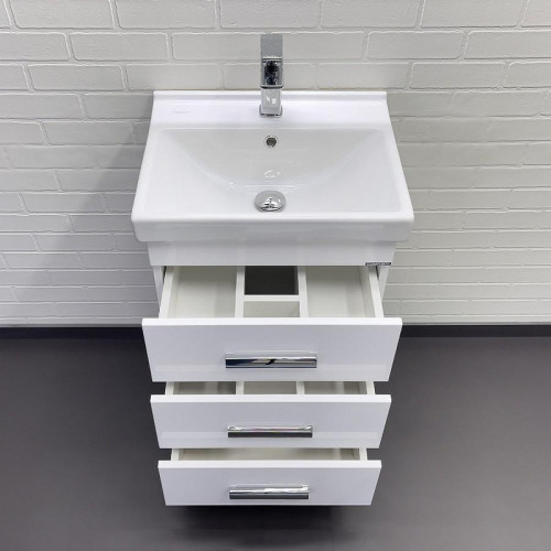 Тумба с раковиной Comforty Никосия 50Н 00-00018023 Белый глянец