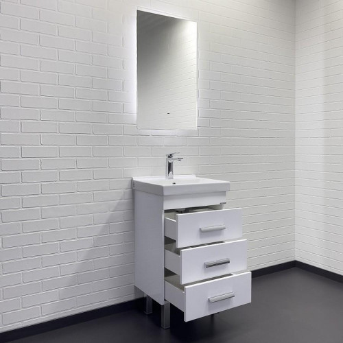 Тумба с раковиной Comforty Никосия 50Н 00-00018023 Белый глянец