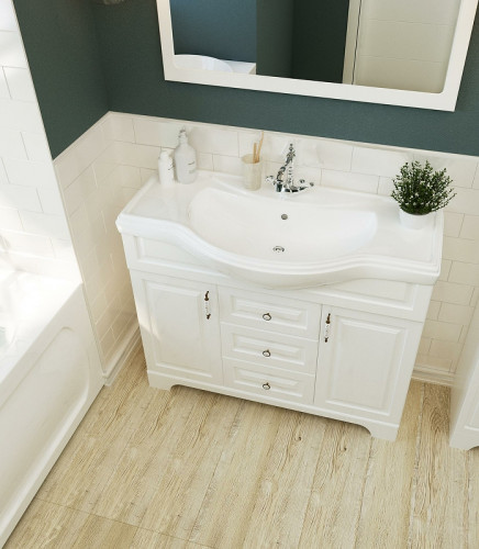 Тумба под раковину 1MarKa Прованс New 80Н У94490 Белый глянец МДФ / ЛДСП