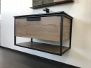 Тумба с раковиной Comforty Бонн 90 00-00001937 подвесная Дуб темный МДФ / ЛДСП