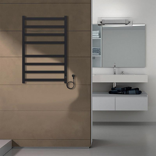 Электрический полотенцесушитель Azario Palermo 500x800 П8 AZ83858B диммер справа Черный