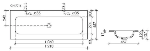 Раковина Sancos Ceramicanova Grace 120 CN7016 Белая