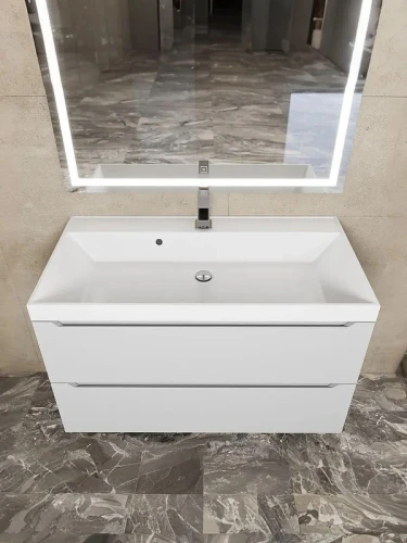 Тумба с раковиной Uperwood Tanos 90 291020228 подвесная цвет Белый матовый