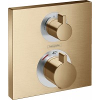 Смеситель для душа Hansgrohe Ecostat Square 15714140 с термостатом Шлифованная бронза латунь встраиваемый