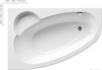 Акриловая ванна Ravak Asymmetric 150x100 L C441000000 без гидромассажа