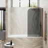 Шторка на ванну Maybah Glass MGV-614-2 600x1400 поворотная на монопетле Бронза стекло графитовое матовое