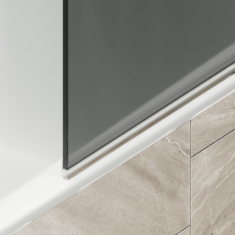 Шторка на ванну Maybah Glass MGV-614-2 600x1400 поворотная на монопетле Бронза стекло графитовое матовое