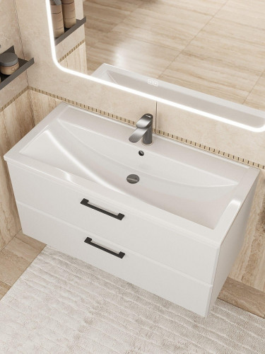 Тумба под раковину Uperwood Foster New 100 TFosterNEW100w подвесная цвет Белый матовый