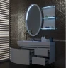 Полка Aquanet Опера 45 169630 с подсветкой Белая МДФ / ЛДСП, стекло