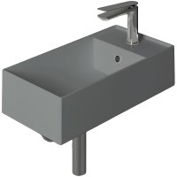 Раковина Simas Agile 50 R AG50 cemento matt*1 Серая матовая фарфор подвесная, полувстраиваемая