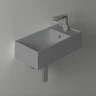 Раковина Simas Agile 50 R AG50 cemento matt*1 Серая матовая фарфор подвесная, полувстраиваемая