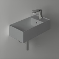 Раковина Simas Agile 50 R AG50 cemento matt*1 Серая матовая фарфор подвесная, полувстраиваемая