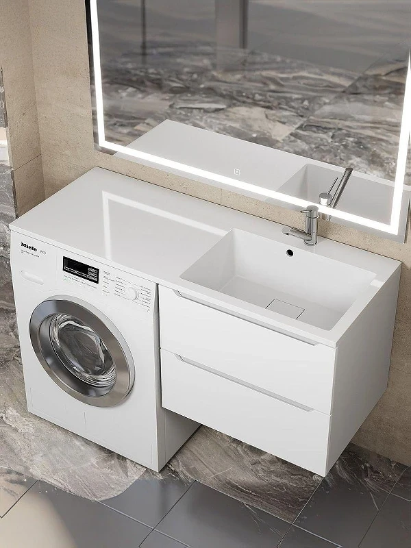 Раковина Uperwood Cosmos 120 R 291020412 с местом под стиральную машину цвет Белый глянцевый