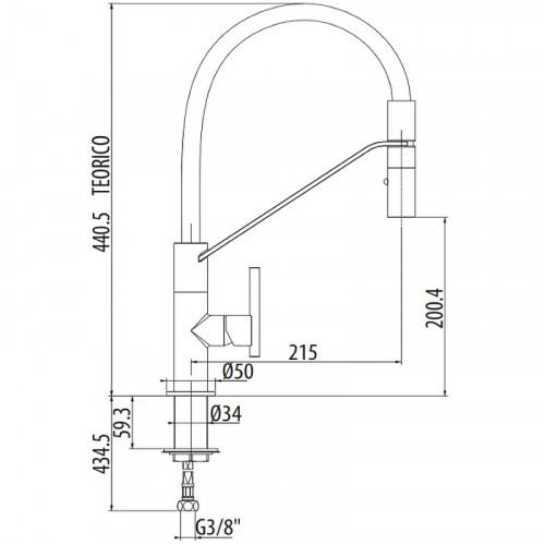 Смеситель для кухни Gattoni Linea 34 0715/PCC0 Хром латунь