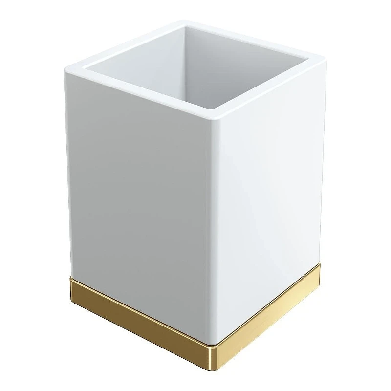 Стакан для зубных щеток Boheme Qubic 10961-MG цвет Золото матовое