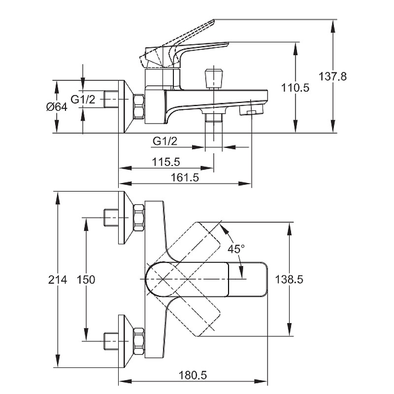 Комплект смесителей Cersanit Nature 64514 Хром латунь
