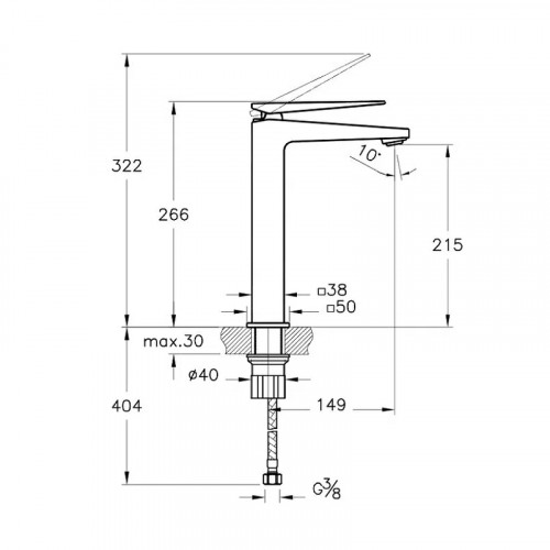 Смеситель для раковины Vitra Brava A42610EXP Хром латунь