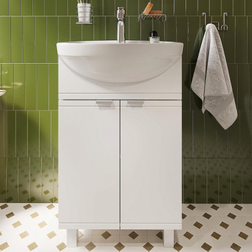 Тумба с раковиной DIWO Дмитров 50 цвет Белый