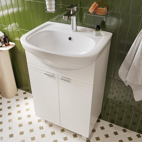 Тумба с раковиной DIWO Дмитров 50 цвет Белый