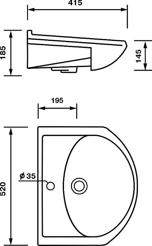 Тумба с раковиной DIWO Дмитров 50 цвет Белый