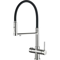 Смеситель для кухни ZorG Steel Hammer SH 2003 SATIN Сатин Черный латунь на столешницу
