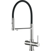 Смеситель для кухни ZorG Steel Hammer SH 2003 SATIN Сатин Черный латунь на столешницу