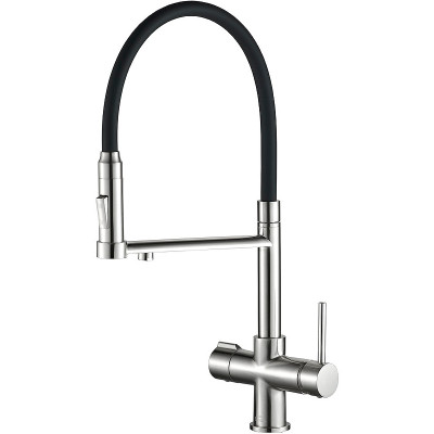 Смеситель для кухни ZorG Steel Hammer SH 2003 SATIN Сатин Черный латунь на столешницу