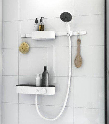 Смеситель для душа Hansgrohe WallStoris 24250700 с термостатом цвет Белый матовый