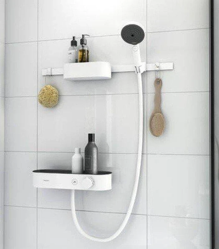 Смеситель для душа Hansgrohe WallStoris 24250700 с термостатом цвет Белый матовый