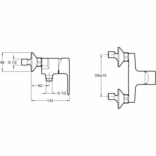 Смеситель для душа Jacob Delafon July E16029-4-CP Хром латунь на стену