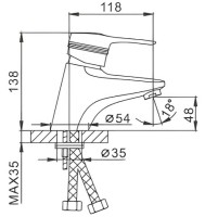 Смеситель для раковины Frap H56 F1056 Хром