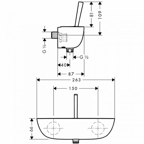 Смеситель для душа Hansgrohe PuraVida 15672400 Белый Хром латунь на стену