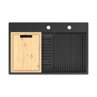 Кухонная мойка Lemark Iordana 780 9932120 цвет Черный матовый