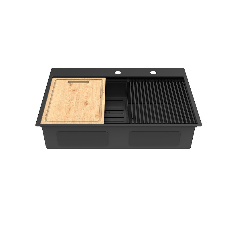 Кухонная мойка Lemark Iordana 780 9932120 цвет Черный матовый