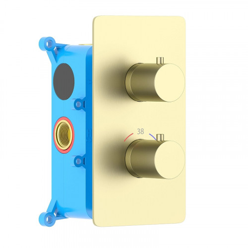 Смеситель для душа Aquatek Европа AQ1391BG с термостатом цвет Золото шлифованное