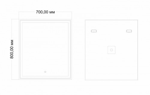 Зеркало Art&amp;Max AM-Zoe-700-800-DS-F с подсветкой с сенсорным выключателем стекло
