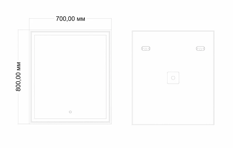 Зеркало Art&Max AM-Zoe-700-800-DS-F с подсветкой с сенсорным выключателем стекло