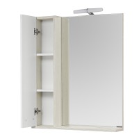 Зеркальный шкаф Aquaton Бекка PRO 70 1A214702BAC20 с подсветкой Белый Дуб сомерсет МДФ / ЛДСП, стекло