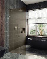 Душевая перегородка Maybah Glass MGD-266-4 890x1950 коннектор стена-стекло Хром глянцевый стекло бронзовое матовое