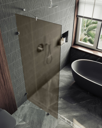 Душевая перегородка Maybah Glass MGD-266-4 890x1950 коннектор стена-стекло Хром глянцевый стекло бронзовое матовое