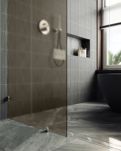 Душевая перегородка Maybah Glass MGD-266-4 890x1950 коннектор стена-стекло Хром глянцевый стекло бронзовое матовое