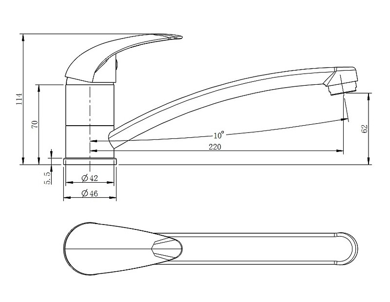 Смеситель для кухни Koller Pool Design Plus DS01000S Хром латунь