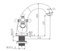 Смеситель для раковины Gappo G89-4 G1089-4 Бронза